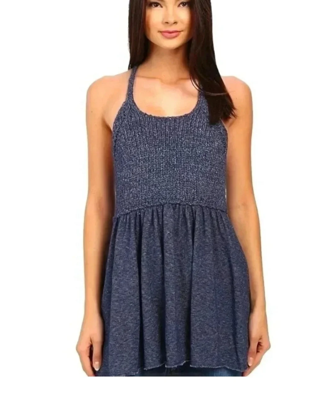 Free People Marled Knit Sweater Halter Top Tunic size small